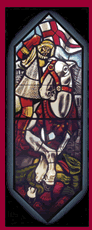 Stained glass window of Saint George